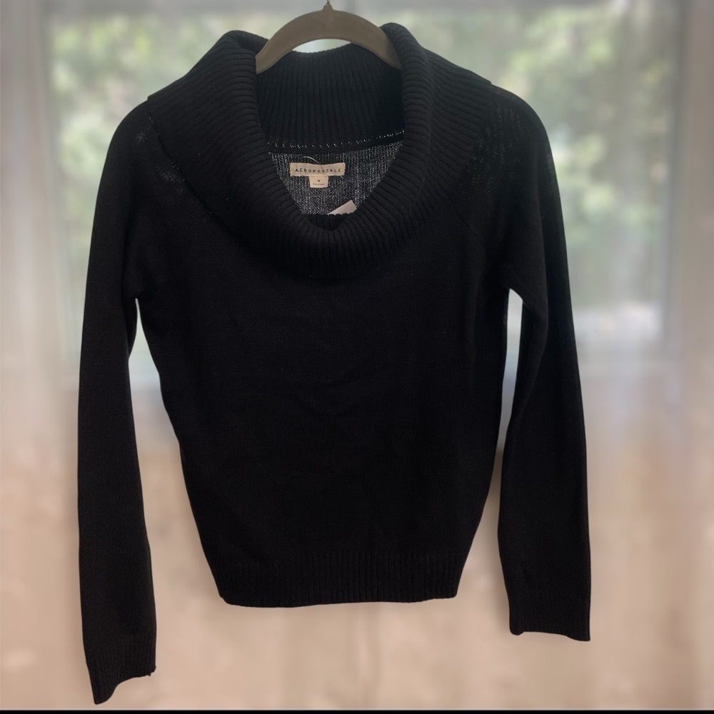 Aeropostale Black Cowl Neck Knit Sweater